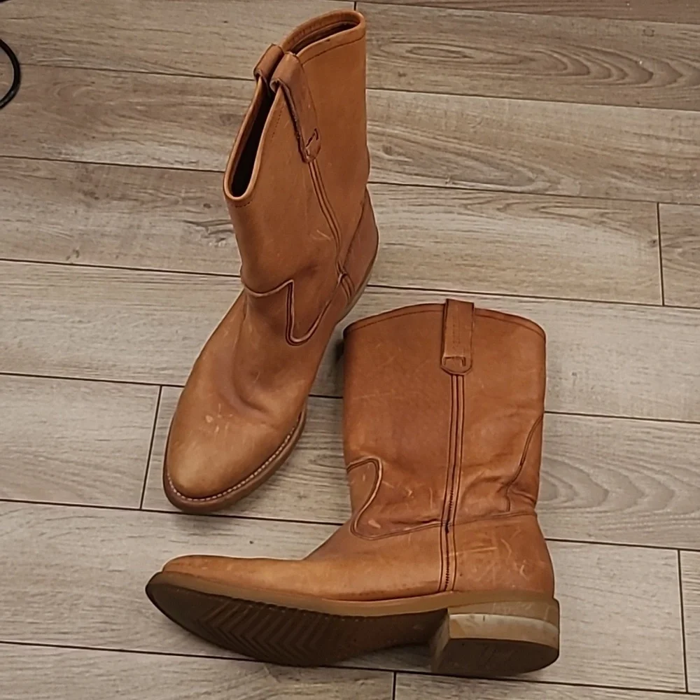 WOLVERINE Tan Brown Good Year Oil Chemigum Leather Western Boots Sz 11 B VTG‎